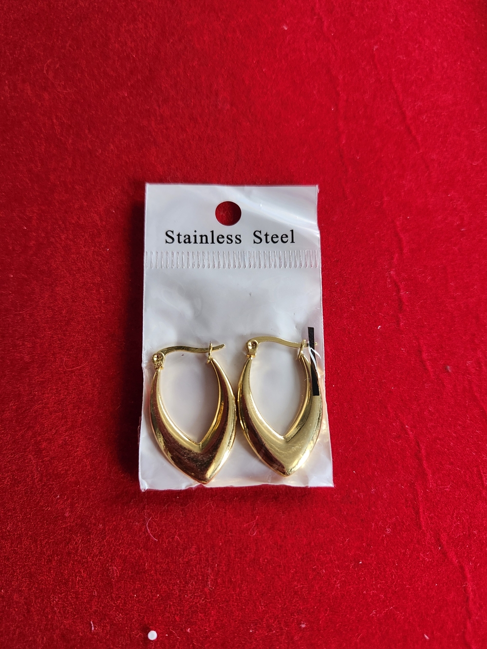 Gold Hoop Earrings - Sleek V-Shaped Design
